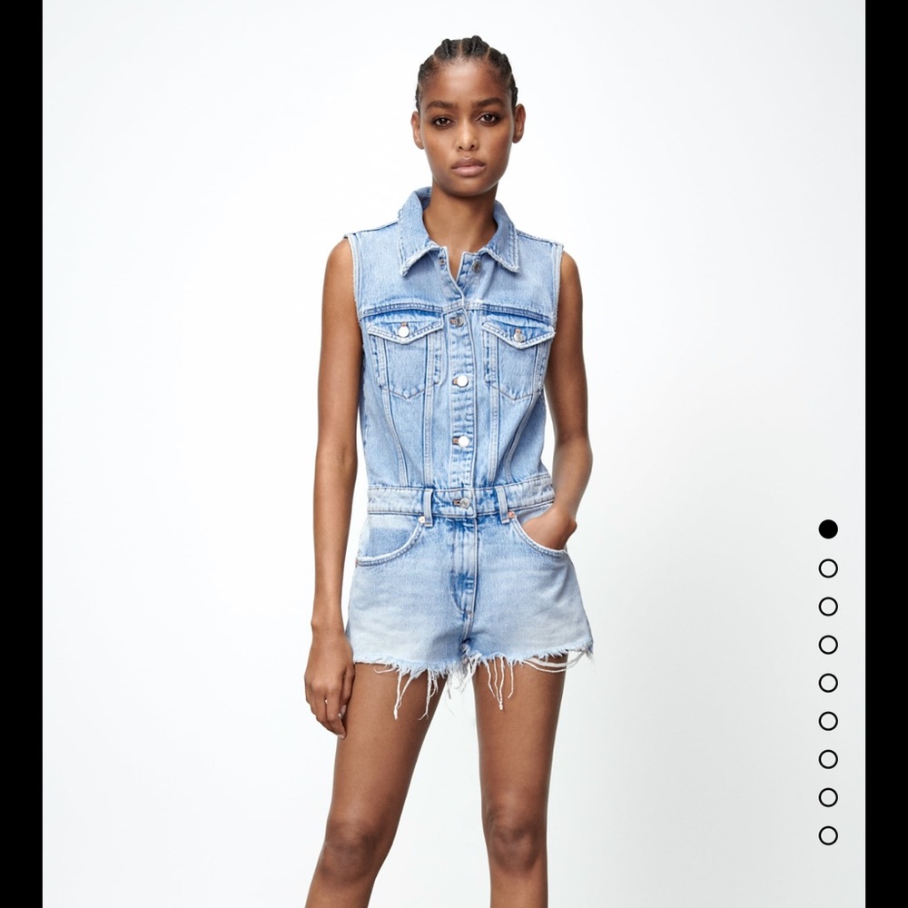 ZARA Denim Romper
